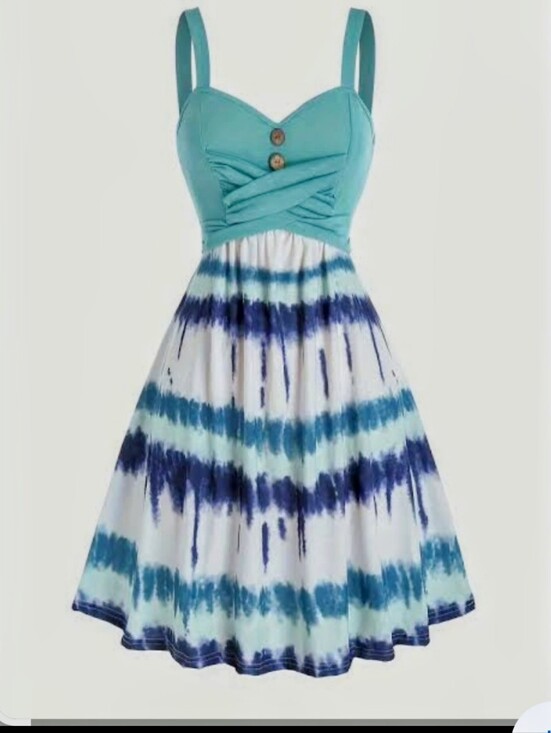 Dresses & Skirts - Turquoise Tie-Dye Fit & Flare Sundress